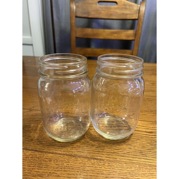 Lot Of 2 Golden Harvest Mason Jars Pint Drinking Jars Cottagecore Decor - Picture 3 of 5